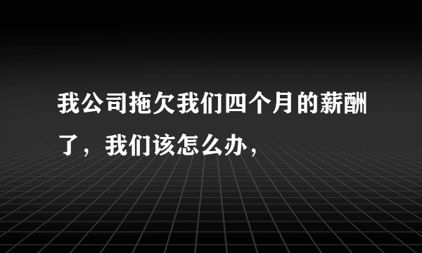 我公司拖欠我们四个月的薪酬了，我们该怎么办，