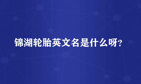 锦湖轮胎英文名是什么呀？