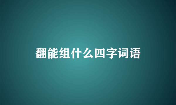 翻能组什么四字词语