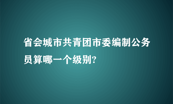 省会城市共青团市委编制公务员算哪一个级别?