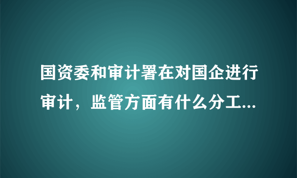 国资委和审计署在对国企进行审计，监管方面有什么分工和联系？