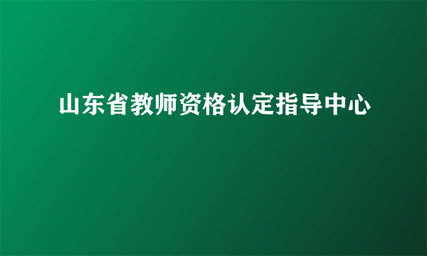 山东省教师资格认定指导中心