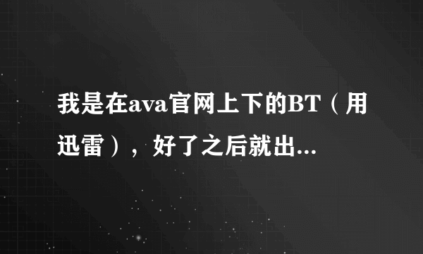 我是在ava官网上下的BT（用迅雷），好了之后就出现这个（如下图）接着在桌面上出现一个图标，点击还是这个