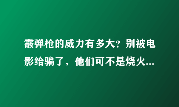 霰弹枪的威力有多大？别被电影给骗了，他们可不是烧火棍，你怎么看？