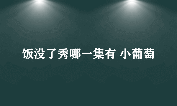 饭没了秀哪一集有 小葡萄