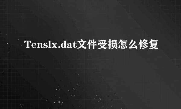 Tenslx.dat文件受损怎么修复