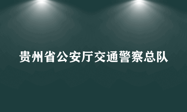 贵州省公安厅交通警察总队