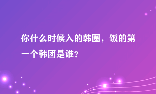 你什么时候入的韩圈，饭的第一个韩团是谁？