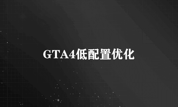 GTA4低配置优化