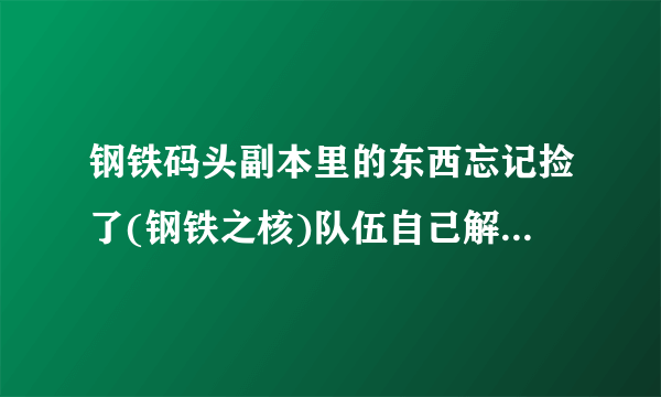 钢铁码头副本里的东西忘记捡了(钢铁之核)队伍自己解散掉1个多小时了，你说我现在再回去里面还有没？