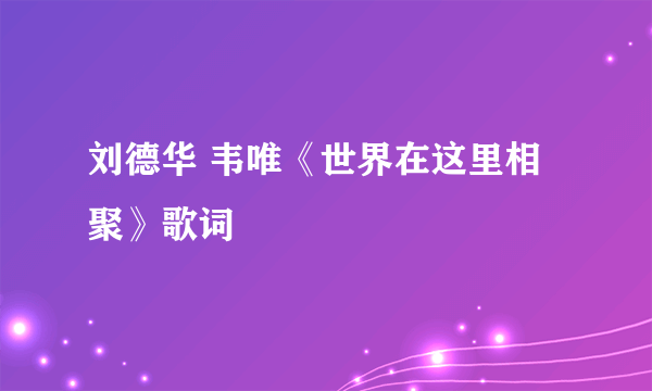 刘德华 韦唯《世界在这里相聚》歌词