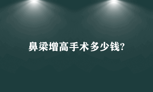 鼻梁增高手术多少钱?