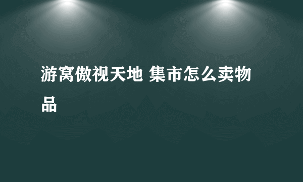 游窝傲视天地 集市怎么卖物品