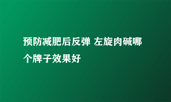 预防减肥后反弹 左旋肉碱哪个牌子效果好