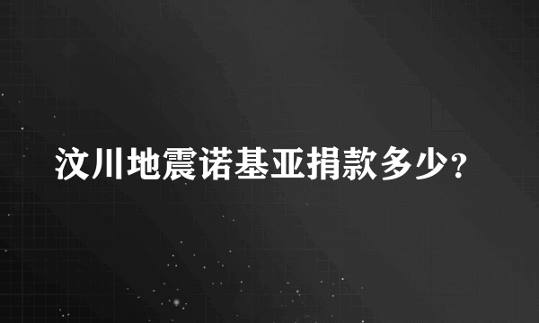 汶川地震诺基亚捐款多少？