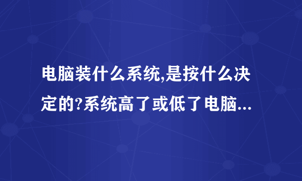 电脑装什么系统,是按什么决定的?系统高了或低了电脑装不了是什么意思?