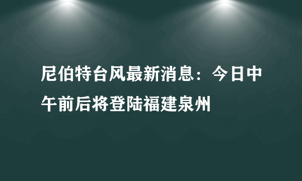 尼伯特台风最新消息：今日中午前后将登陆福建泉州