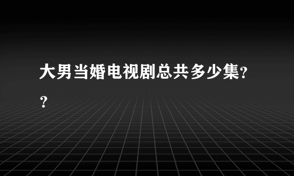 大男当婚电视剧总共多少集？？