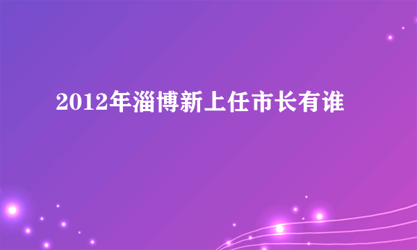 2012年淄博新上任市长有谁