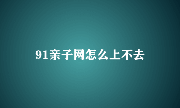 91亲子网怎么上不去