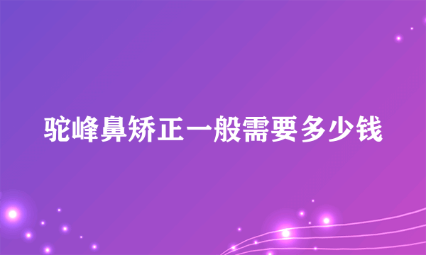 驼峰鼻矫正一般需要多少钱