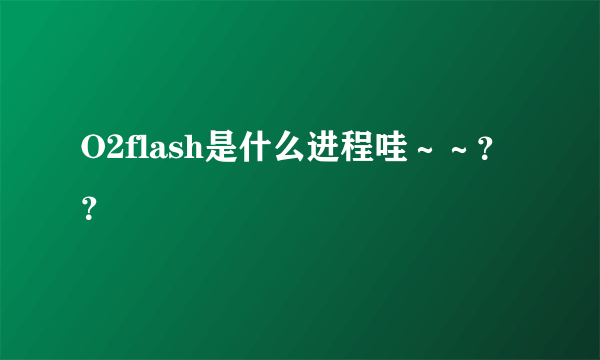 O2flash是什么进程哇～～？？