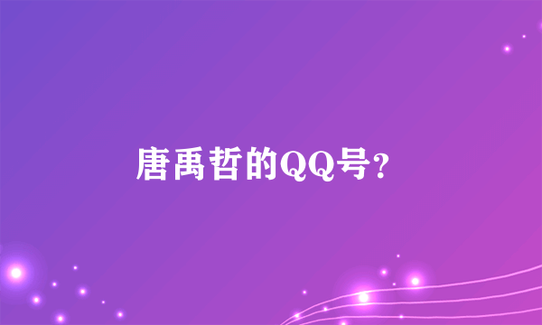 唐禹哲的QQ号？