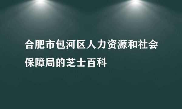 合肥市包河区人力资源和社会保障局的芝士百科