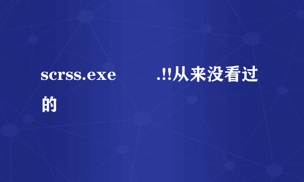 scrss.exe 問題.!!从来没看过的