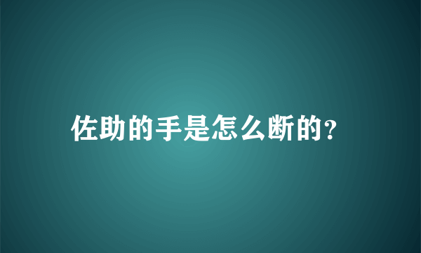 佐助的手是怎么断的？