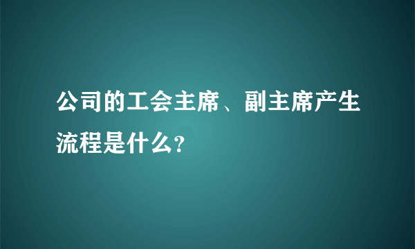 公司的工会主席、副主席产生流程是什么？