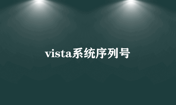 vista系统序列号