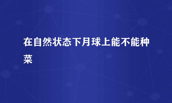 在自然状态下月球上能不能种菜