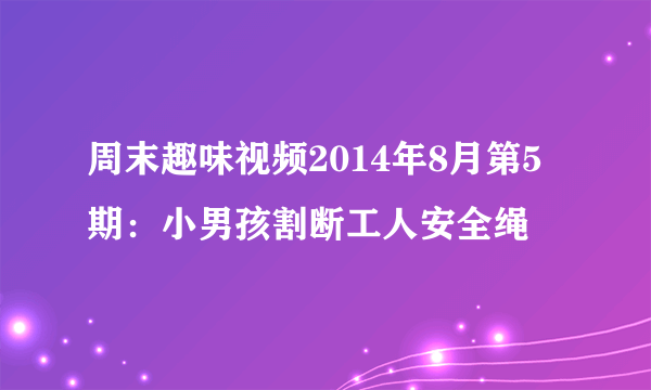 周末趣味视频2014年8月第5期：小男孩割断工人安全绳