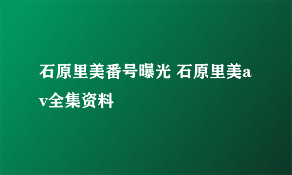 石原里美番号曝光 石原里美av全集资料