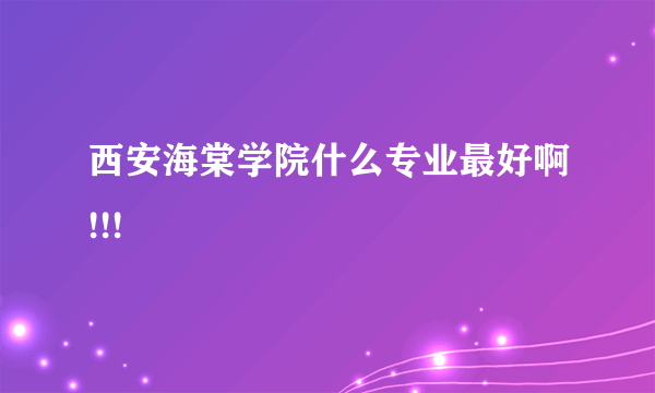 西安海棠学院什么专业最好啊!!!