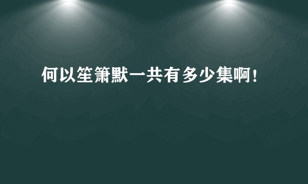 何以笙箫默一共有多少集啊！