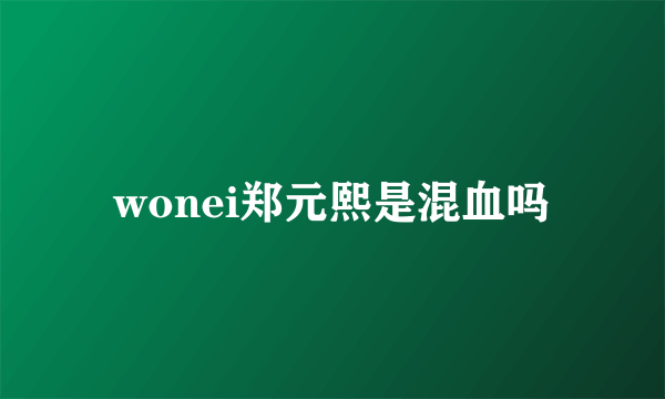 wonei郑元熙是混血吗