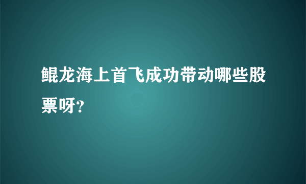 鲲龙海上首飞成功带动哪些股票呀？