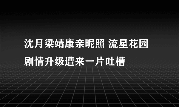 沈月梁靖康亲昵照 流星花园剧情升级遭来一片吐槽