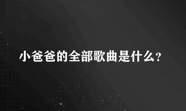 小爸爸的全部歌曲是什么？