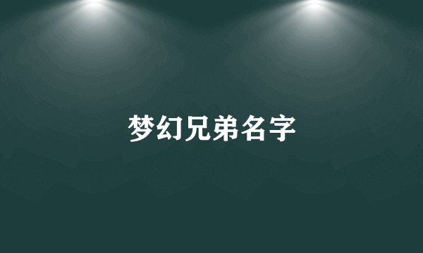 梦幻兄弟名字