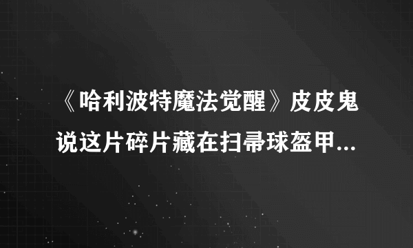 《哈利波特魔法觉醒》皮皮鬼说这片碎片藏在扫帚球盔甲和长袍之中拼图位置一览