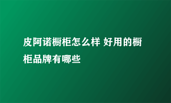 皮阿诺橱柜怎么样 好用的橱柜品牌有哪些