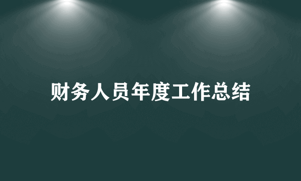 财务人员年度工作总结