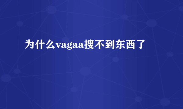 为什么vagaa搜不到东西了