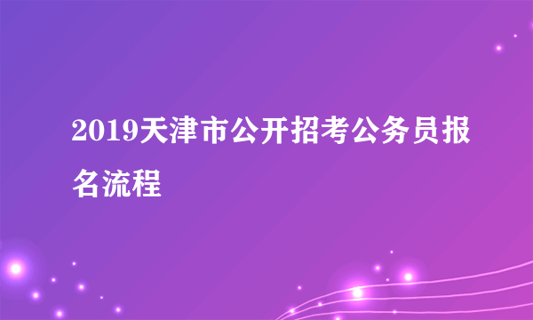 2019天津市公开招考公务员报名流程