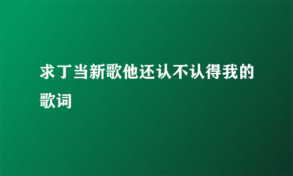 求丁当新歌他还认不认得我的歌词