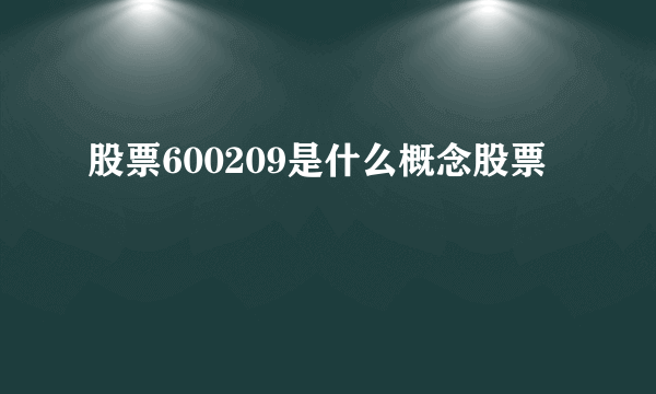 股票600209是什么概念股票