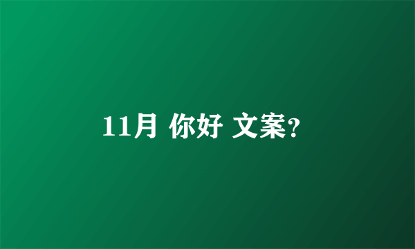 11月 你好 文案？